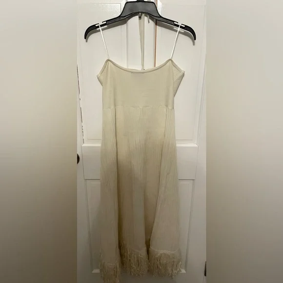 NWT Express Ribbed Halter Midi Dress w/ Fringe - Picture 4 of 9